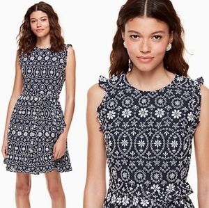 Kate Spade Eyelet Navy Blue Eyelet Dress